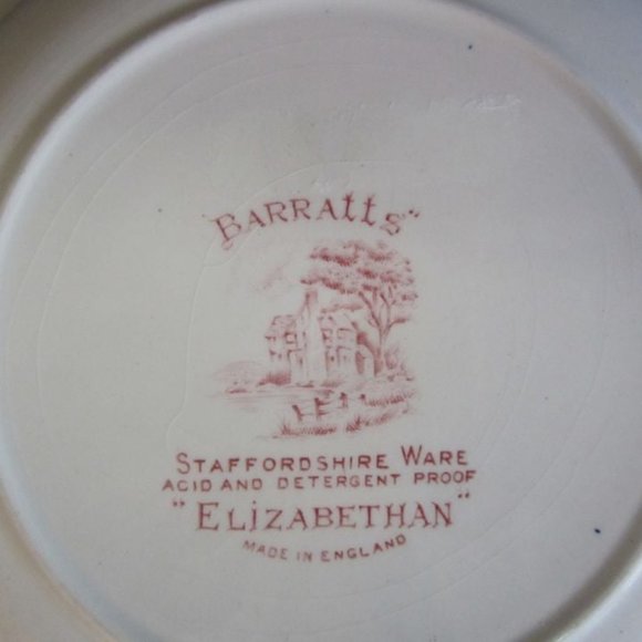 RETRO 70'S BARRATS STAFFORDSHIRE WARE ''ELIZABETHAN'' MADE IN ENGLAND RED BOWL - Picture 5 of 7
